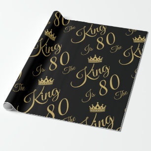 Papel De Presente Feliz 80 de Aniversário Para Homens