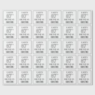 Papel De Presente FELIZ 87.O ANIVERSÁRIO; Estilo de Deco de Arte; No