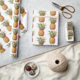 Papel De Presente Feliz abacaxi tropical