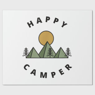 Papel De Presente Feliz Acampador Acampamento Floresta Montanhas Min