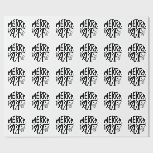 Papel De Presente Feliz Af Engraçado Floco de Natal Xmas (Aberto)