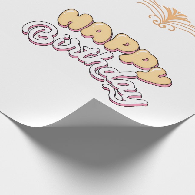 PAPEL DE PRESENTE FELIZ ANIVERSÁRIO  (Ponta)