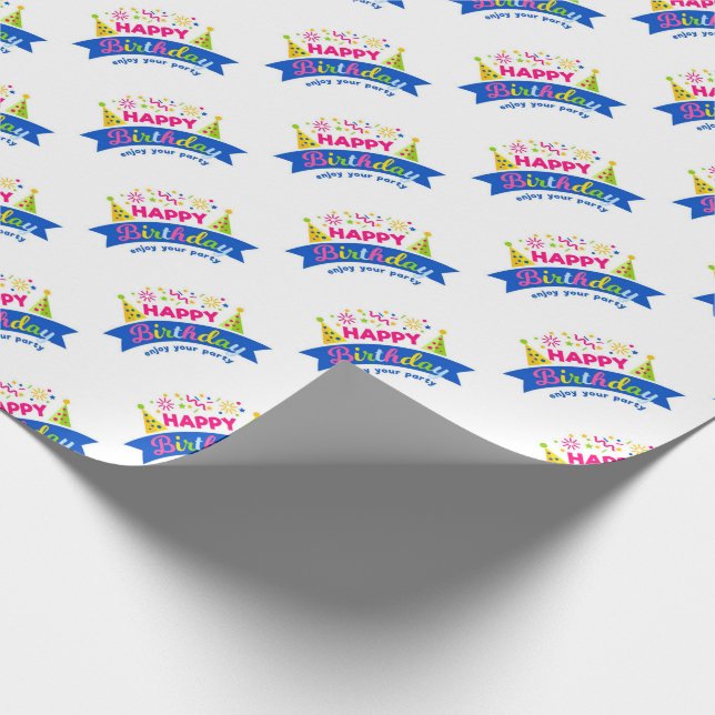 Papel De Presente Feliz aniversário (Ponta)