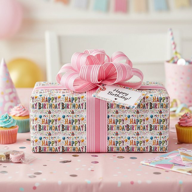 Papel De Presente Feliz Aniversário (Criador carregado)