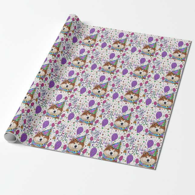 PAPEL DE PRESENTE FELIZ ANIVERSÁRIO (Desenrolado)