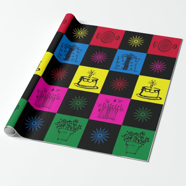 Papel De Presente Feliz aniversário (Desenrolado)