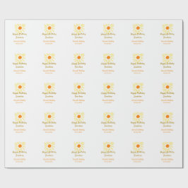 Papel De Presente Feliz aniversário amarelo laranja aniversário boh