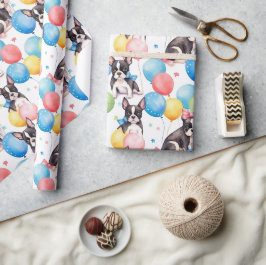 Papel De Presente Feliz Aniversário Bulldog Francês