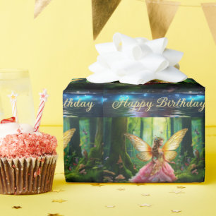 Papel De Presente Feliz Aniversário da Floresta Marinha Mágica