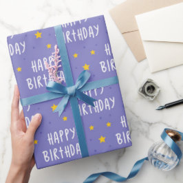 Papel De Presente Feliz aniversário das estrelas