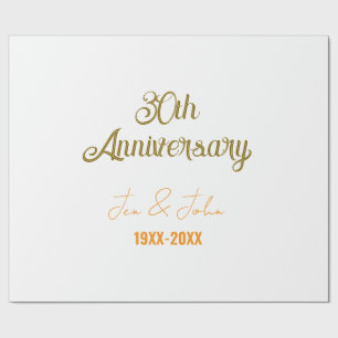 Papel De Presente Feliz aniversário de 30 anos de casamento laranja