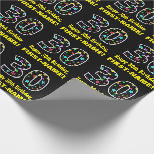 Papel De Presente Feliz aniversário de 30 anos, Diversão de Estrel