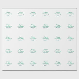 Papel De Presente Feliz aniversário de casamento nome data ano simpl