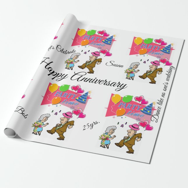 Papel De Presente Feliz Aniversário de Feliz Aniversário (Desenrolado)