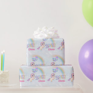 Papel De Presente Feliz Aniversário do Arco-Íris Magnético