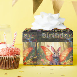 Papel De Presente Feliz Aniversário do Coelhinho Quente