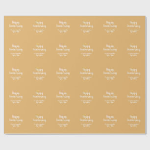 Papel De Presente Feliz aniversário dourado branco 10 anos nome data