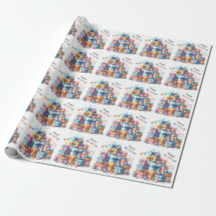 Papel De Presente Feliz Aniversário Festivo Para Todas As Idades