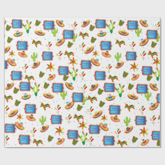 Papel De Presente Feliz aniversário Fiesta Wrappaper