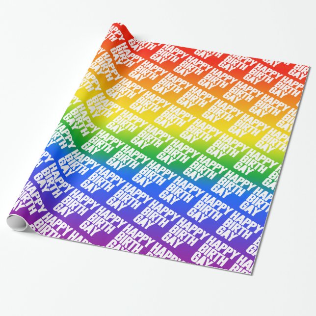 Papel De Presente Feliz Aniversário Gay (Desenrolado)