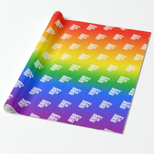 Papel De Presente Feliz Aniversário Gay (Desenrolado)