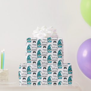 Papel De Presente Feliz Aniversário Gnomie Gamer Wrappaper