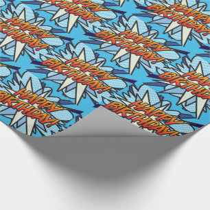 Papel De Presente FELIZ ANIVERSÁRIO História em Quadrinhos Pop Art a