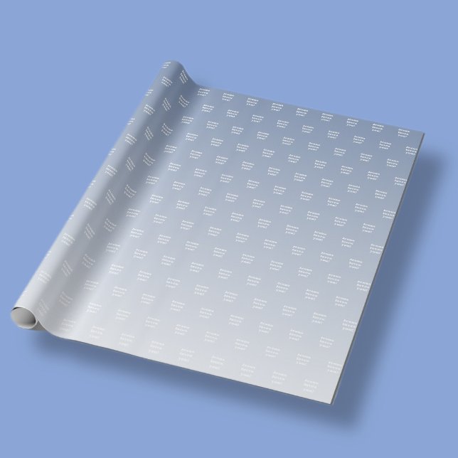 Papel De Presente Feliz Aniversário & Qualquer Nome | Ombre Azul Cla (Criador carregado)