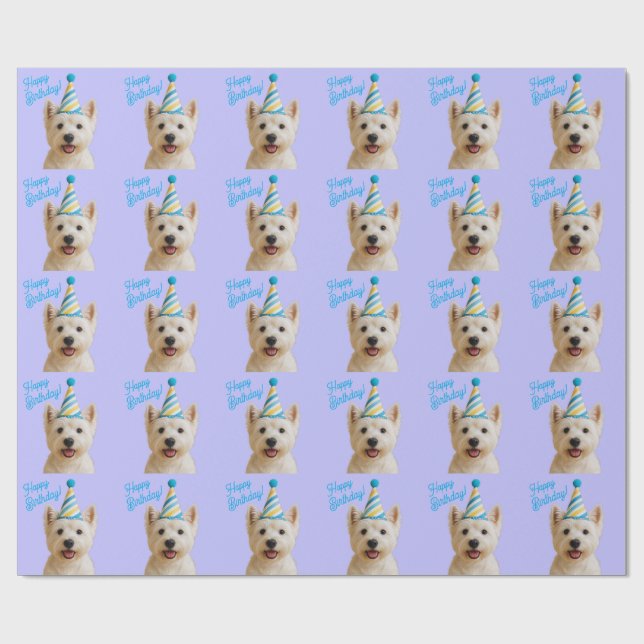Papel De Presente Feliz Aniversário Westie Wrappaper (Aberto)