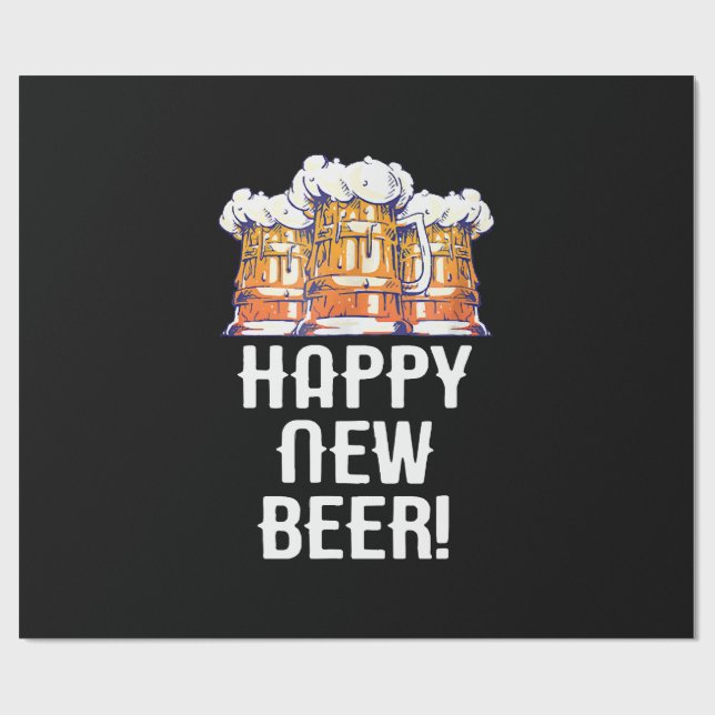 Papel De Presente FELIZ ANO NOVA CERVEJA! Festa de Ano Novo Bebendo (Aberto)