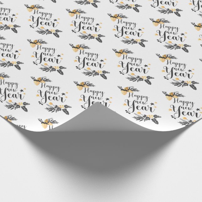 Papel De Presente Feliz ano novo (Ponta)