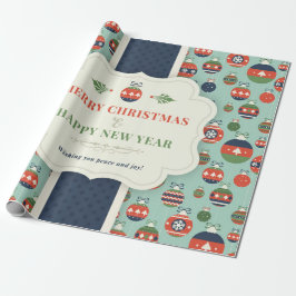 Papel De Presente Feliz ano novo e papel embrulhado abençoado