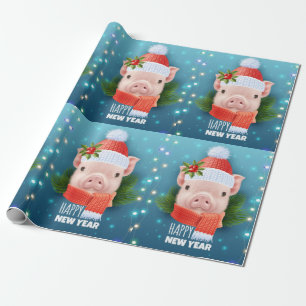 Papel De Presente Feliz ano novo Pig
