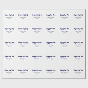 Papel De Presente Feliz ano novo roxo adicionar nome preto ano simpl