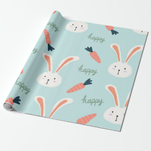 Papel De Presente Feliz Árvore Amigos Bunny Feliz Coelhinho