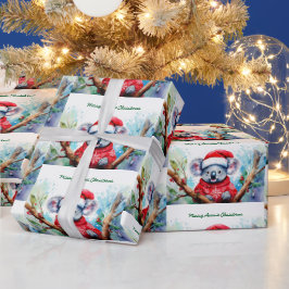 Papel De Presente Feliz Aussie Christmas Koala
