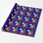 Papel De Presente Feliz azul Chrismukkah com Snowman e Menorah<br><div class="desc">Use este papel de embrulho de fé divertida (Hanukkah e Natal) para seus presentes de Chrismukkah este ano. Se celebrarmos juntos os feriados, é um bom toque. Este é nosso design e você não o encontrará em nenhum outro lugar além das nossas lojas. Chrismukkah é celebrado por pessoas, geralmente em...</div>