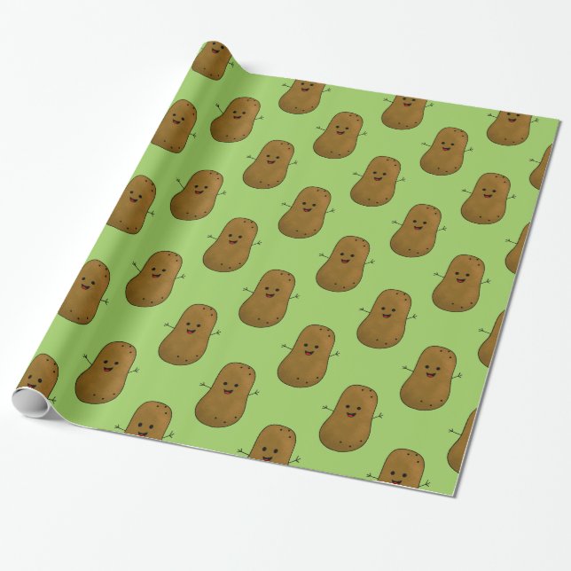 Papel De Presente Feliz Batata Doce (Desenrolado)