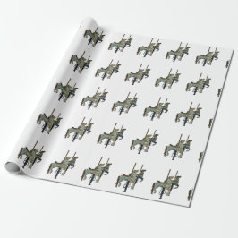 Papel De Presente Feliz bonito, rodar Cavalos Carrossel