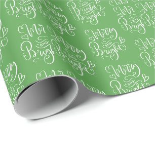 Papel De Presente Feliz Brilhante Livro Verde de Natal
