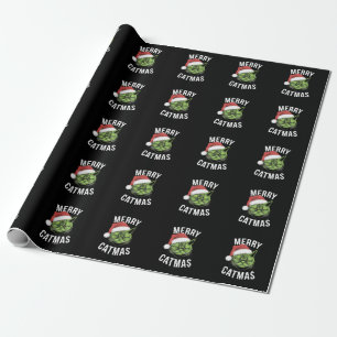 Papel De Presente Feliz Catmas Engraçado Gato Adora Natal