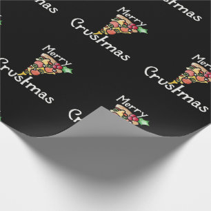 Papel De Presente Feliz Crustmas Pizza Natal