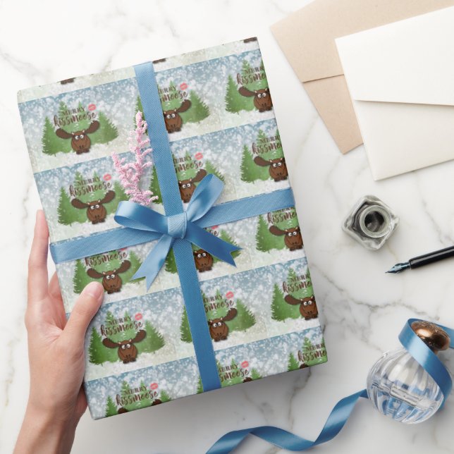 Papel De Presente Feliz de Natal engraçada Kissmoose (Presentear)