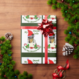 Papel De Presente Feliz de Natal Smooth Collie
