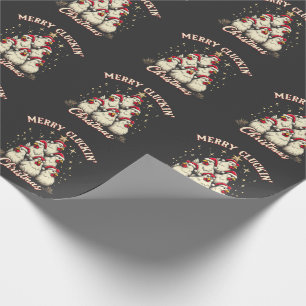 Papel De Presente Feliz Dependendo Galinhas Engraçadas de Natal