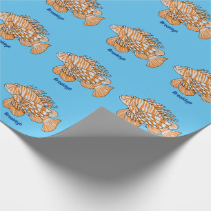 Papel De Presente Feliz desenho animado de lionfish