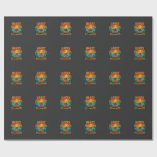 Papel De Presente Feliz Dia das Bruxas Abóbora Chapéu de Bruxa Lua C