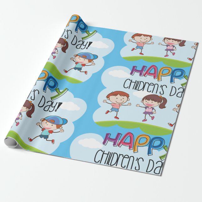 Papel De Presente Feliz Dia das Crianças (Desenrolado)