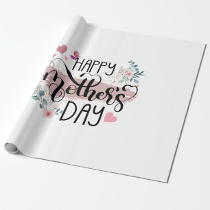 Papel De Presente Feliz Dia das Mães 2025 Floral Fofo para Mulheres