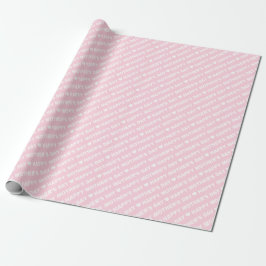 Papel De Presente Feliz Dia das Mães Branco sobre Rosa Claro